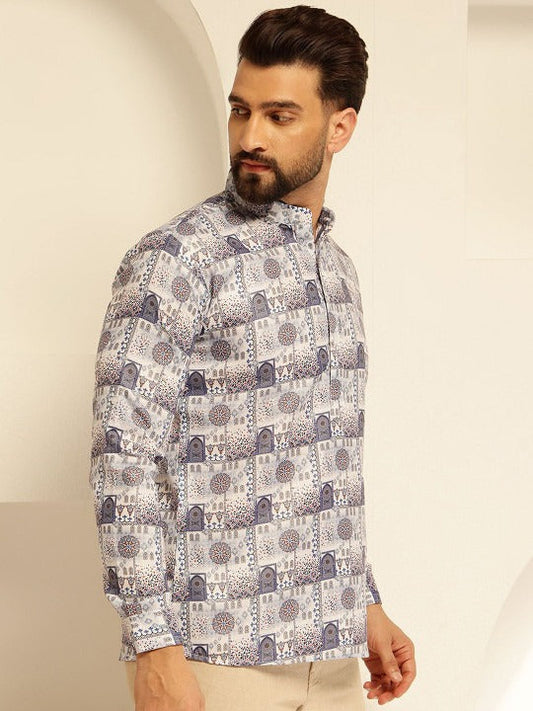 Premium Printed Casual Cotton Shirt for Men – Full Sleeve Stylish Regular Fit Shirt